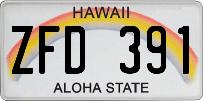 HI license plate ZFD391