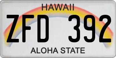 HI license plate ZFD392