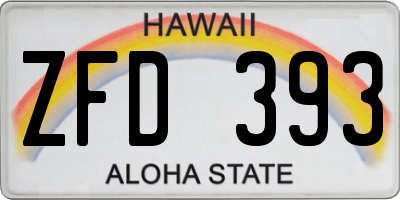 HI license plate ZFD393