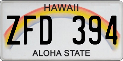 HI license plate ZFD394