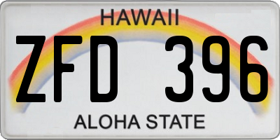 HI license plate ZFD396