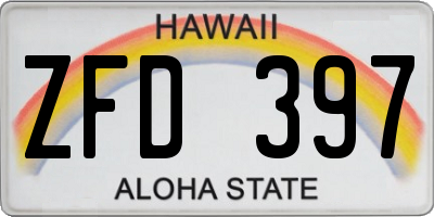 HI license plate ZFD397