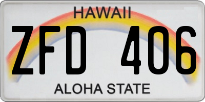 HI license plate ZFD406