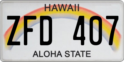 HI license plate ZFD407