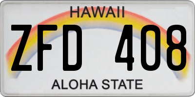 HI license plate ZFD408