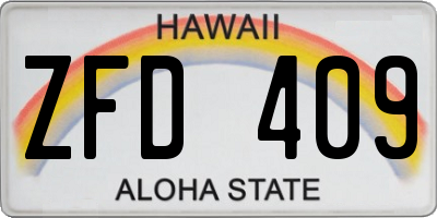 HI license plate ZFD409