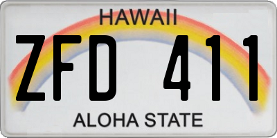 HI license plate ZFD411