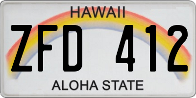 HI license plate ZFD412