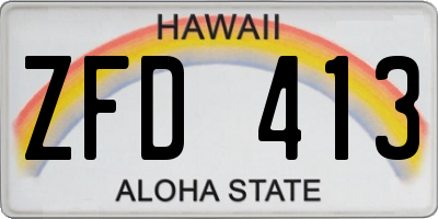 HI license plate ZFD413