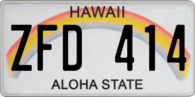 HI license plate ZFD414