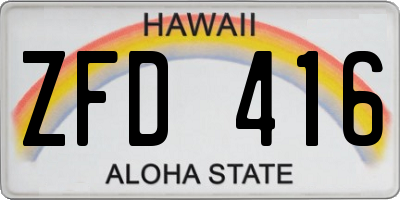 HI license plate ZFD416