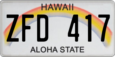 HI license plate ZFD417