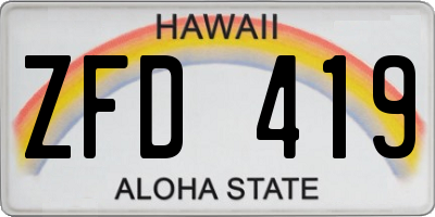 HI license plate ZFD419