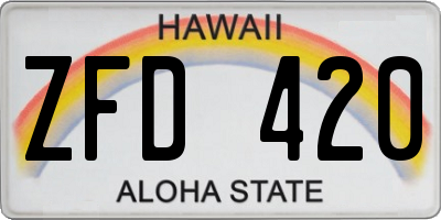 HI license plate ZFD420
