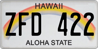 HI license plate ZFD422