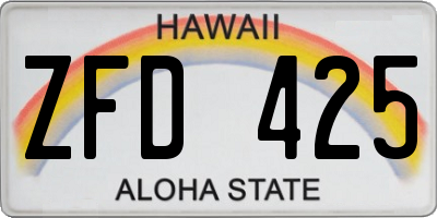HI license plate ZFD425
