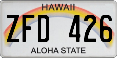 HI license plate ZFD426