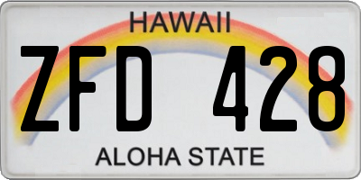 HI license plate ZFD428