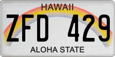 HI license plate ZFD429