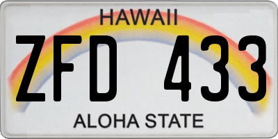 HI license plate ZFD433