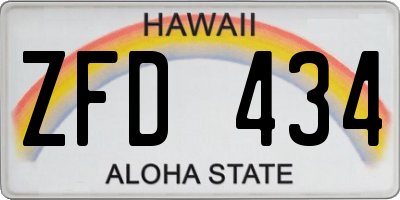 HI license plate ZFD434