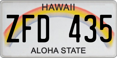 HI license plate ZFD435