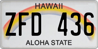 HI license plate ZFD436