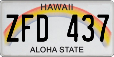 HI license plate ZFD437