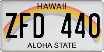 HI license plate ZFD440
