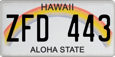 HI license plate ZFD443