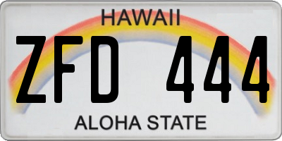 HI license plate ZFD444