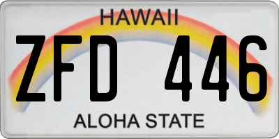 HI license plate ZFD446