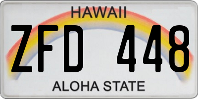 HI license plate ZFD448