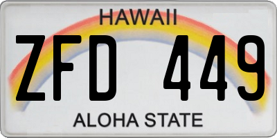 HI license plate ZFD449