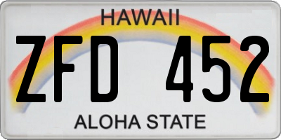 HI license plate ZFD452