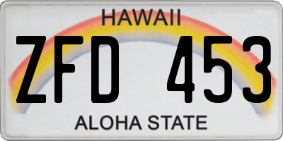 HI license plate ZFD453