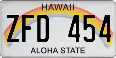 HI license plate ZFD454