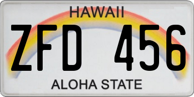HI license plate ZFD456