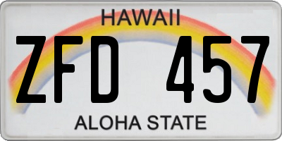 HI license plate ZFD457