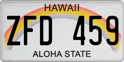 HI license plate ZFD459