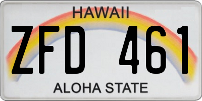 HI license plate ZFD461