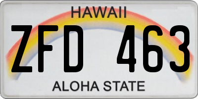 HI license plate ZFD463
