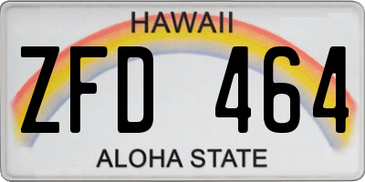 HI license plate ZFD464