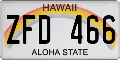 HI license plate ZFD466