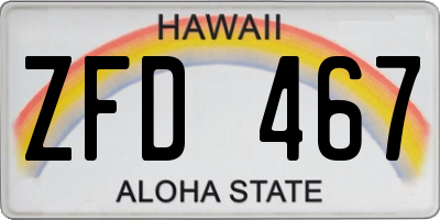 HI license plate ZFD467