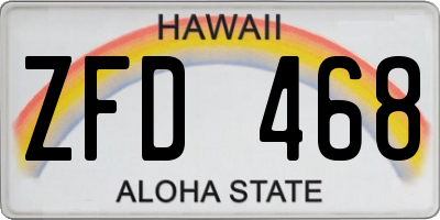 HI license plate ZFD468