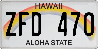 HI license plate ZFD470