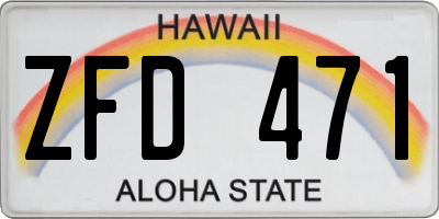HI license plate ZFD471