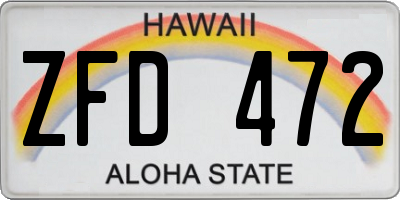 HI license plate ZFD472