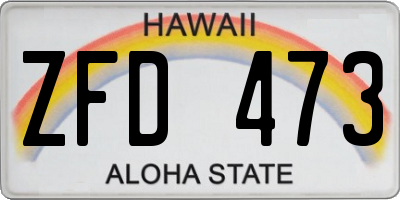 HI license plate ZFD473